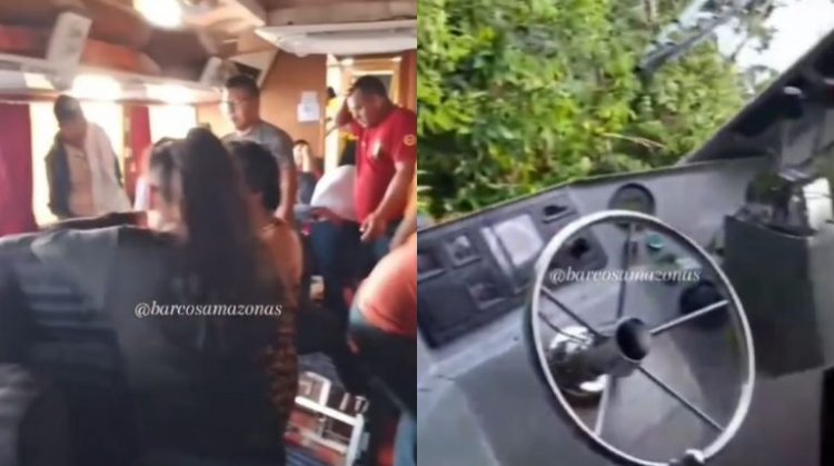 VÍDEO: Lancha perde controle e colide contra barranco no interior do AM